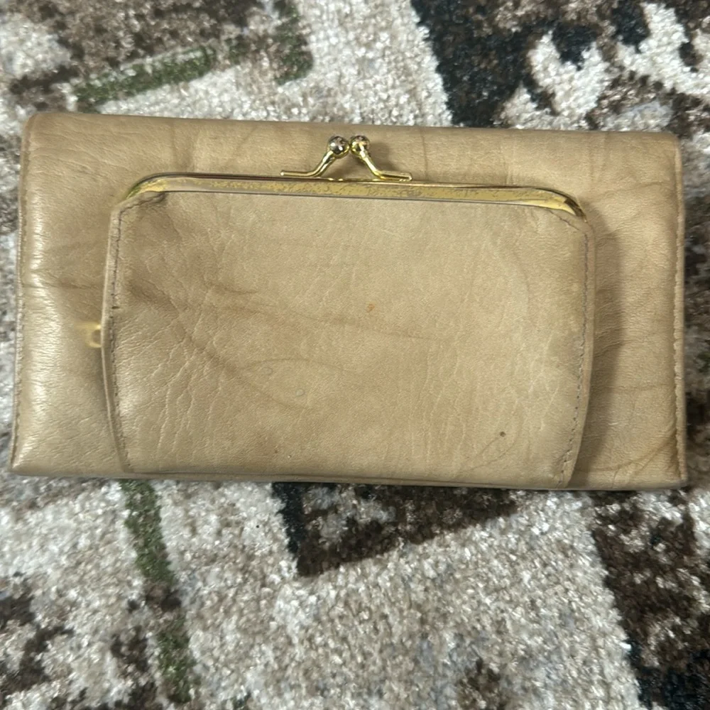 Vintage Buxton leather wallet cream leather envelope wallet large wallet western - Picture 2 of 3